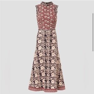 $325 Sea  New York Danae Sleeveless Ruched Print Midi Dress XL